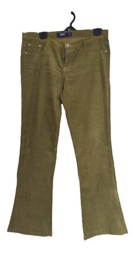 Pantalon Corderoy ALG. Verde Mujer T.30 Bootcut Oxford Uups!