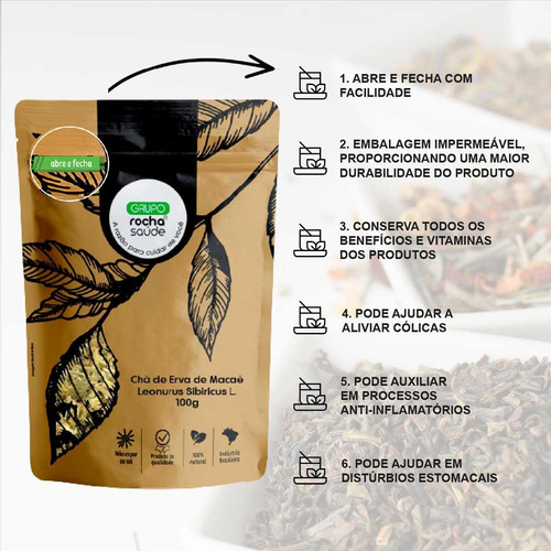 Chá De Erva De Macaé - Rubim - Leonurus Sibiricus L. - 100g
