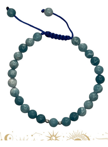 Pulsera Ajustable Larimar 6 Mm - Soncosasdebrujas®