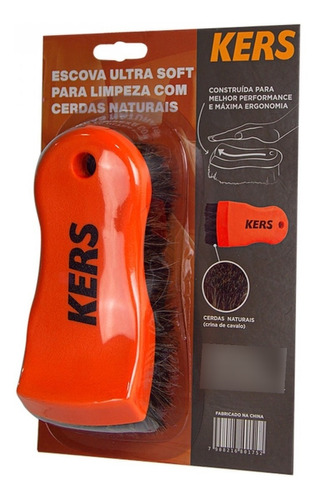 Escova Ultra Soft Kers Cerdas Naturais Para Limpeza De Couro