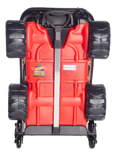 Mochila Carro Hotwheels Bone Monster Escolar 3d Impermeável Cor Preto