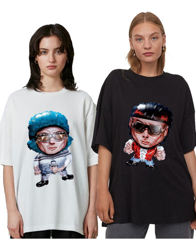 Pack X2 Remeras Catriel Y Paco Amoroso Papota Unisex