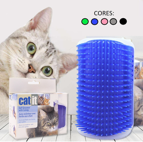 Escova De Parede Para Gatos Com Catnip Coçador Roçador Pente