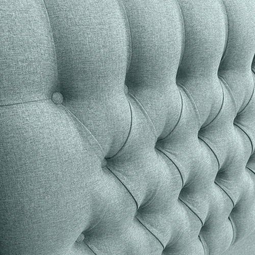 Respaldo De Cama Capitoné Premium Lino Verde Super King