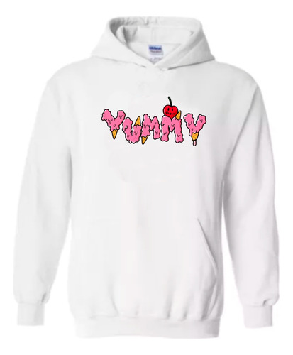 Buzo Hoodie Canguro Drew Justin Bieber Yummy Blanco Premium.