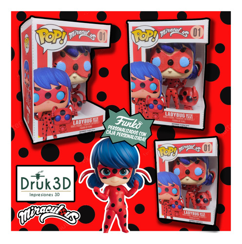 Ladybug With Tiki Funko Pop Con Caja Impresion 3d