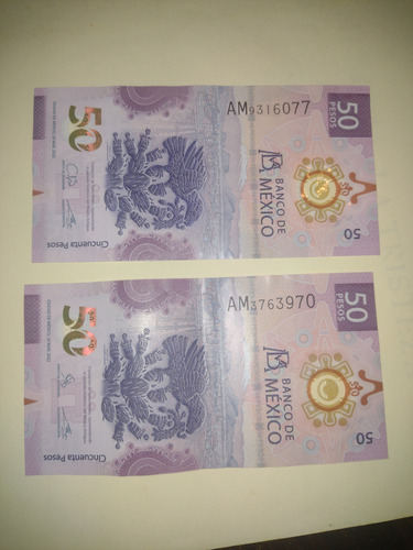 Billete De 50 Pesos De Ajolote Serie Am  2022