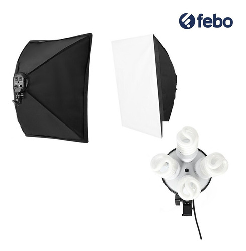 Softbox Portalámparas Luz Fotografía Estudio 50cmx70cm Febo