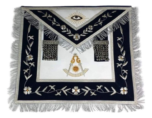 Regalia Lodge Masonic Past Master Delantal Bordado Mano Piel