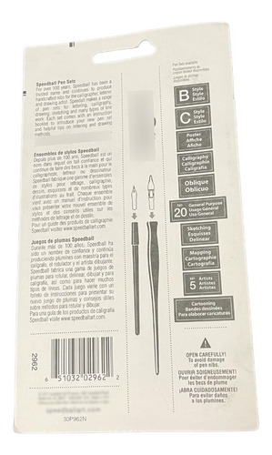 Imagen 3 de 3 de Plumillas Speedball Con 6 Plumillas Y 2 Manguillos # 2962