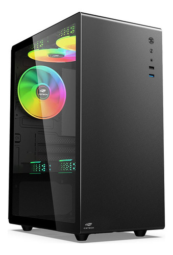 Gabinete Gamer C3tech Mt-g200bk Com 3 Fans 120mm Cor Preto