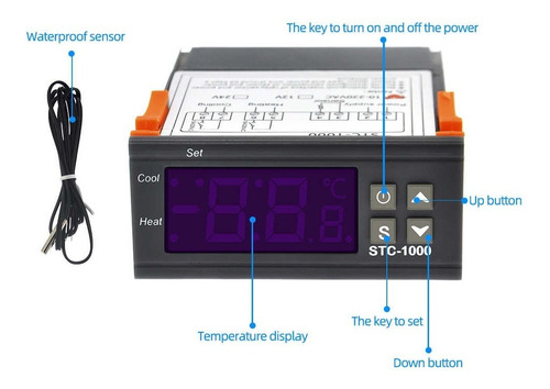 Termostato Stc1000 Refrigeracion Vitrina Incubadora 110-220v