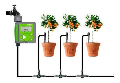 Imagen 1 de 7 de Kit Riego Automatico Por Goteo 10 Macetas Fácil Instalar