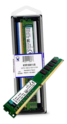 Memória Ddr3 8gb 1600mhz Pc3 12800 Kvr16n11/8 P/ Desktop