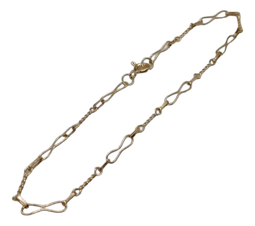 Pulsera Infinito Palito Torcido 18 Cm 2.4 Grs Oro 18k