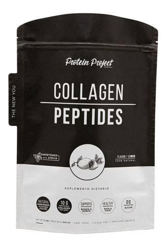 Protein Project Collagen Peptides 908 Gr Colageno Sabor Limón