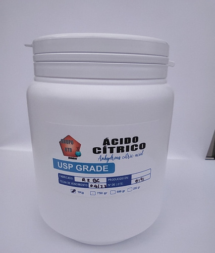 Acido Citrico Grado Usp Anhidro 500g