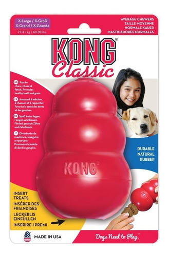 Juguete Para Perros Kong Classic Rojo Xl 27-41 Kg