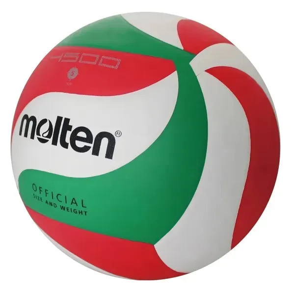 Molten V5m 4500 Voleibol, Para Hombres Y Mujeres, Número 5,Escenario aplicable Interior, exterior, playa. Blanco/Verde/Rojo