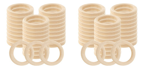 60 Anillos De Madera Natural De Macramé Sin Terminar De 60 M