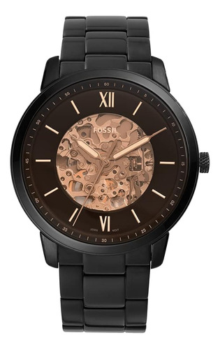 Reloj Fossil Me3183 Automático Hombre Pulso Negro En Acero