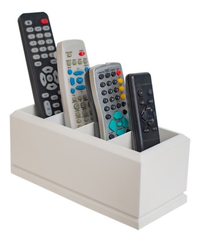 Porta Controle Remoto 100% Mdf Laqueado Com 04 Compartimento