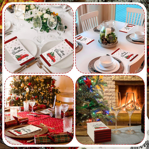 Geyoga 200 Pcs Servilletas De Navidad Para Invitados 2 ...