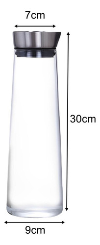 . Jarra De Agua Fría, Botella De Agua De Vidrio Con Tapa