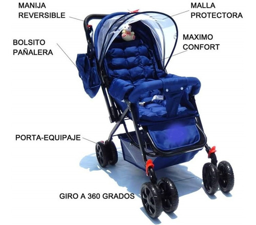 Coche Para Bebe Musical Cafe, Paseador Niño Niña Osito Bebe
