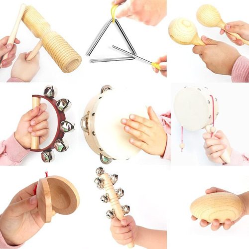 Juego De Instrumentos Musicales De Madera, Kit De Instrument