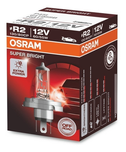 Imagem 2 de 3 de Par De Lâmpadas H5 Osram 12v Super Bright Bilux Halógena