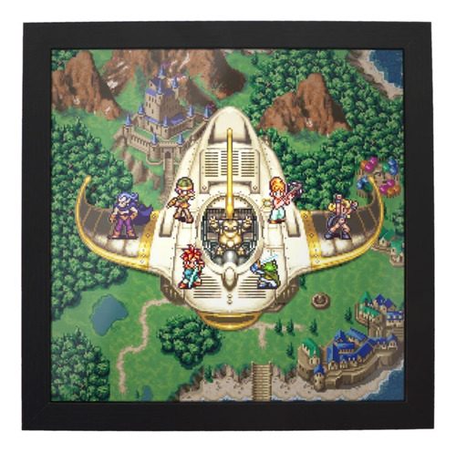 Chrono Trigger Shadow Box Diorama Cuadro Madera Vidrio M2