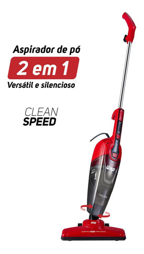 Aspirador De Pó Vertical 2 Em 1 Clean Speed 1000w Wap Cor Vermelho/Preto 220V