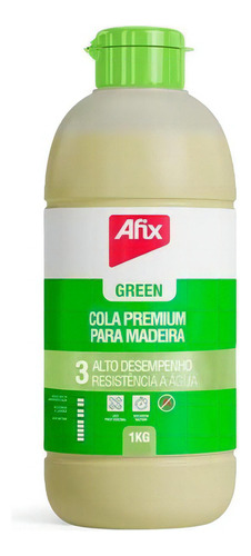 Pegamento para madera Green Premium 3, 1000 kg, AfixCola Madeira Afix, pegamento para madera verde Premium 3, 1000 kg, afix, verde