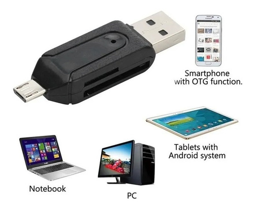 Imagen 8 de 10 de Lector Memoria Tarjeta Sd Y Micro Sd Otg Micro Usb / Usb
