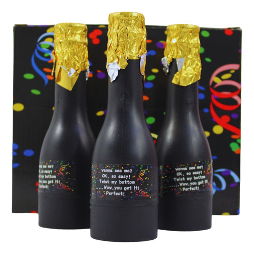 12 Pzas Cañón De Confeti Con Forma De Botella De Champán