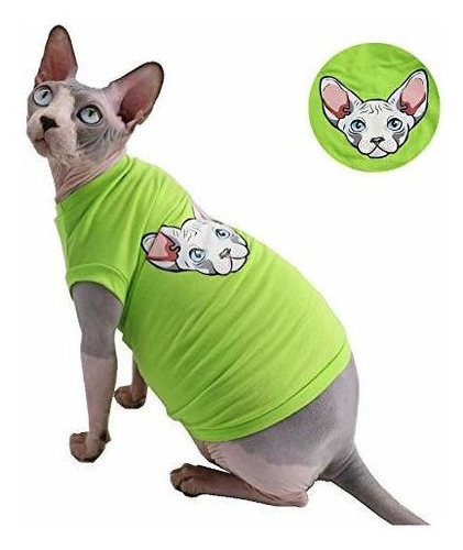 Sphynx Gato Sin Pelo Transpirable Verano Camisas De Algodon
