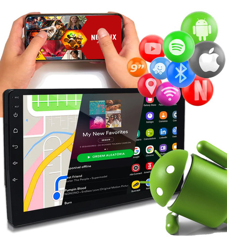 Multimídia Universal Com Android Gps Tv Digital App Bt