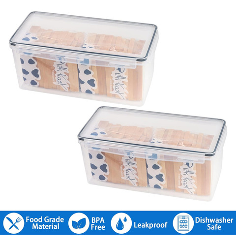 Paquete De 2 Cajas De Pan, Contenedor De Pan De Plásti...