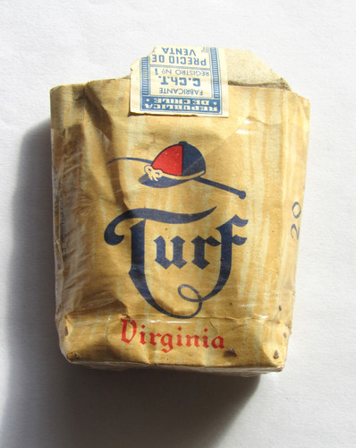 Cajetilla Cigarrillos Turf 1950`s Cía Chilena Vacía (c85)