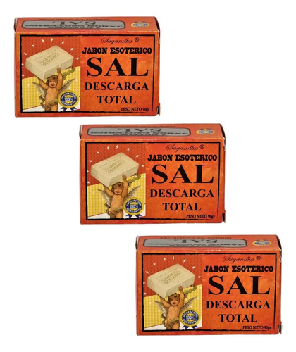 Jabón De Sal 90gr Descarga Total Pack 3 Unidades