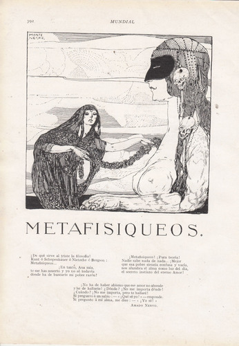 1912 Amado Nervo Poesia Metafisiqueos Ilustracion Montenegro
