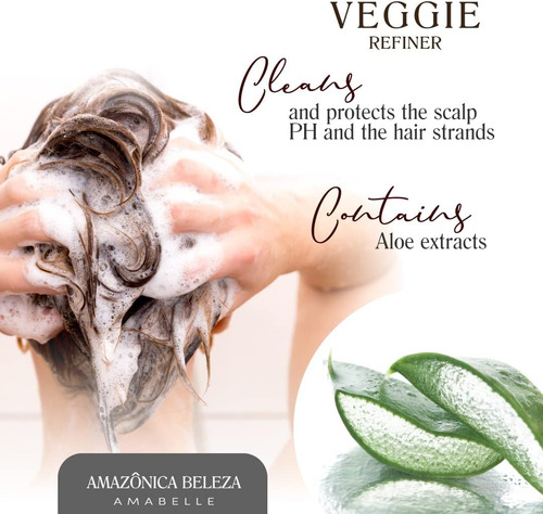 Shampoo E Condicionador Beleza Vegan Veggie Refiner, Nutre,
