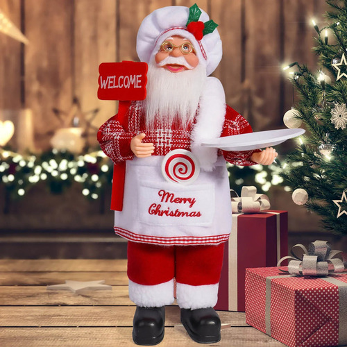 Ventana Navideña De Pie Con Figura De Papá Noel De 12 Pulgad