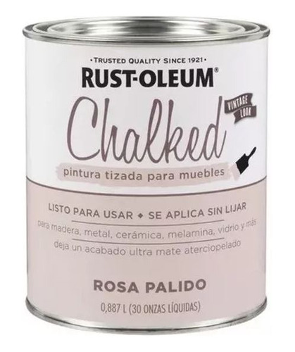 Pintura Tizada Rust-oleum Chalked Rosa Pálido Al Agua 887ml