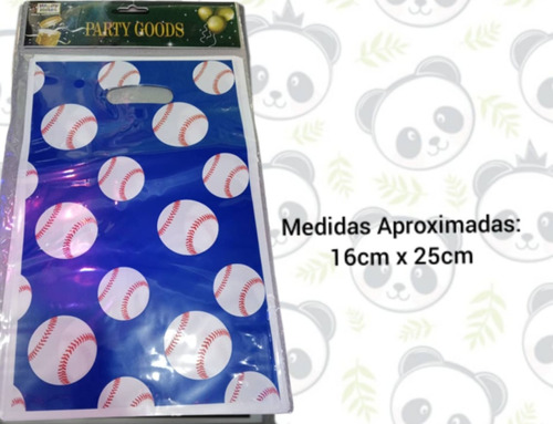 Bolsas Plásticas Para Cotillón Cumpleaños Baseball Beisbol 