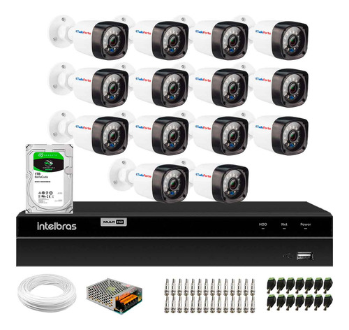 14 Cameras Infra Bullet Full Hd 1080p Dvr Intelbras 16ch 1tb