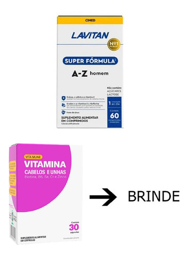 Lavitan Super C/60 Não Engorda Homem Ganhe Cabelos C/30