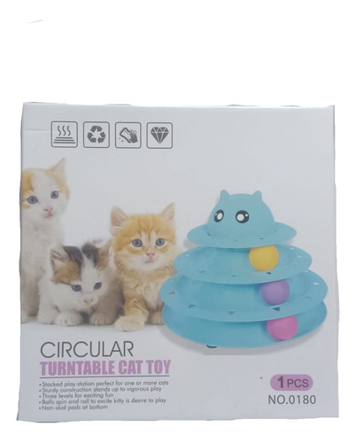 Juguete Para Gato Torre Con 4 Pelotas / Mifielmascota