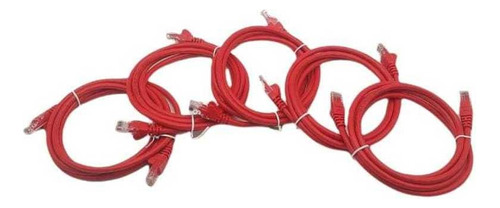 Patch Cord Cat5 2.5mt 26awg- Kit 5un Cor Vermelho